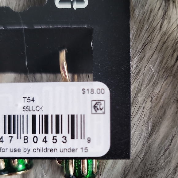 NWT Napier Green and Gold Beer Mug Earrings - Picture 5 of 6